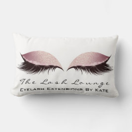 Coussin Rectangle Rose Gold Parties scintillant Nom Maquillage Lashe