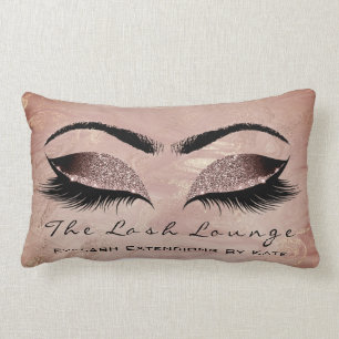 Coussin Rectangle Rose Parties scintillant or Marbre maquillage Lash