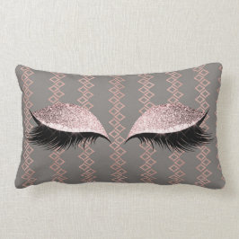 Coussin Rectangle Rose rose Parties scintillant noire Gray Glam Maqu