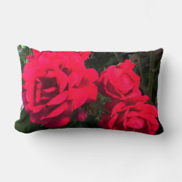 Coussin Rectangle Roses Rouges en Fleur