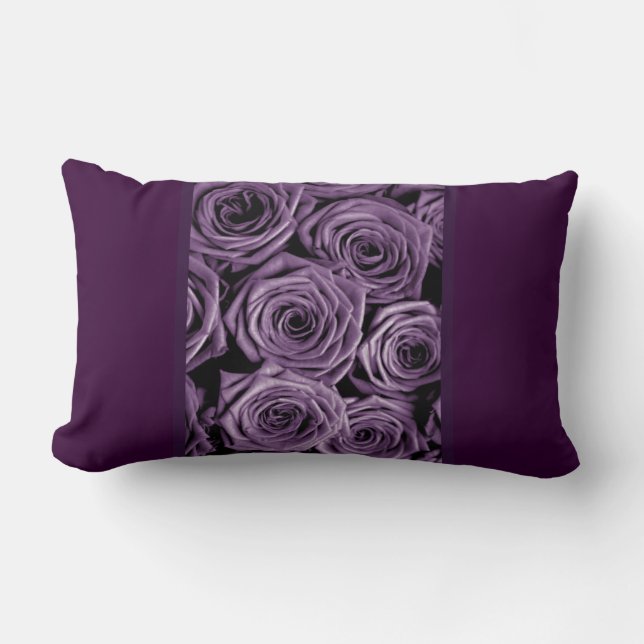 Coussin Rectangle Roses violets (Recto)