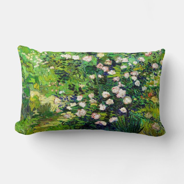 Coussin Rectangle Rosier dans la fleur par Vincent van Gogh (Recto)