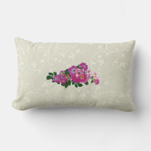 Coussin Rectangle Rosier grimpant rose