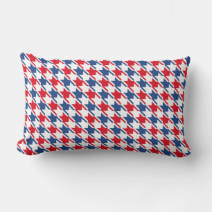 Coussin Rectangle Rouge blanc et bleu Motif de base répétitive