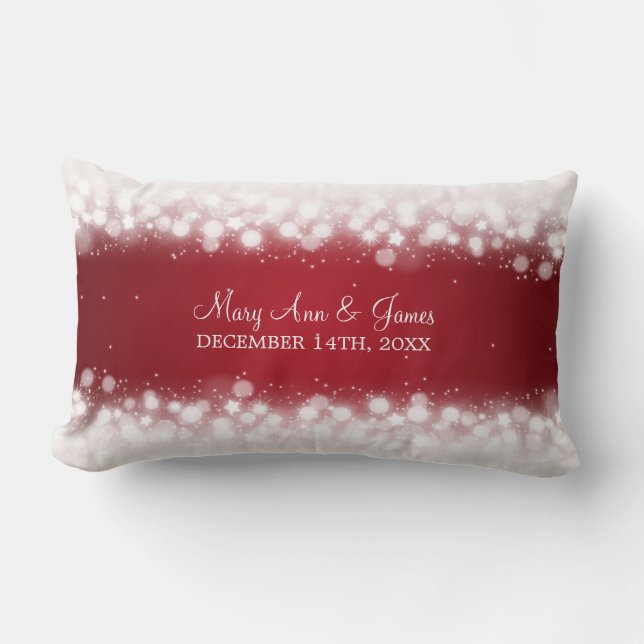 Coussin Rectangle Rouge magique d'étincelle de faveur élégante de (Recto)
