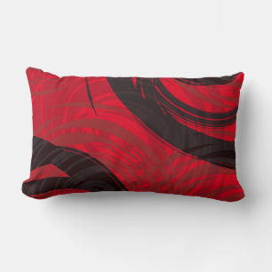 Coussin Rectangle ROUGE NOIR DESIGN SPIRAL DESIGN Retro Jeu d'oreill