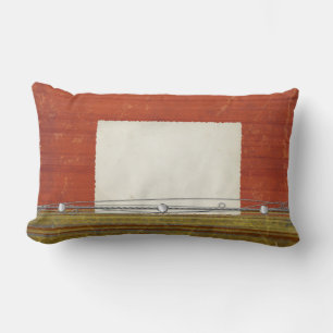 Coussin Rectangle Rouge rouillé avec des rayures bouchées Lumbar Jeu