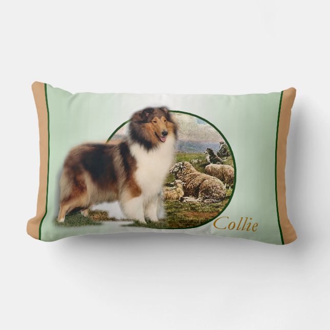 Coussin Rectangle Rough Collie Keeper of the Sheep (Recto)
