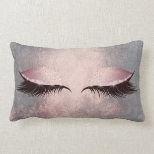 Coussin Rectangle Rougissent le maquillage sale gris rose de charme