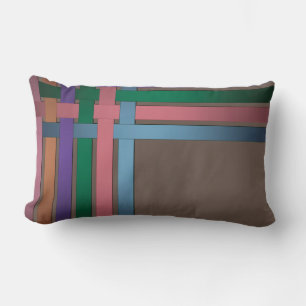 Coussin Rectangle Rubans en soie rayée sans fil abstrait