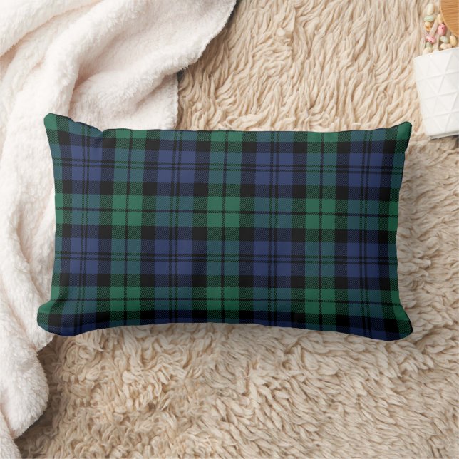 Coussin Rectangle Russe Vert et Bleu Black Watch Plaid Holiday (Couverture)