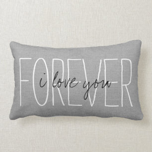 Coussin Rectangle Rustic Grey Je t'aime pour toujours