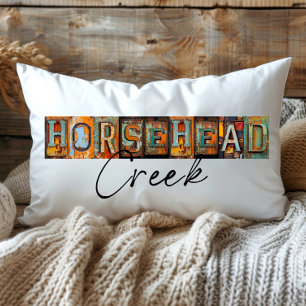 Coussin Rectangle Rustic Metal Horsehead Creek Louisiana State