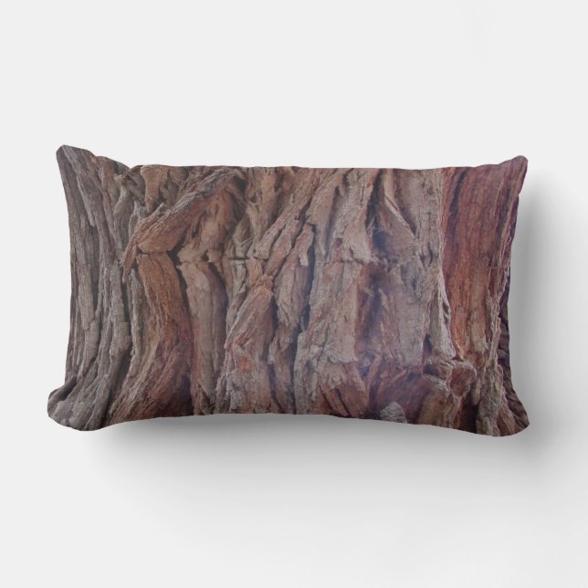 Coussin Rectangle Rustic Red Brown Tree Bark Photo Nature (Recto)