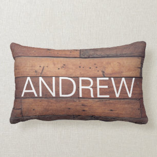 Coussin Rectangle Rustic Wooden Country Farmhouse Nom personnalisé