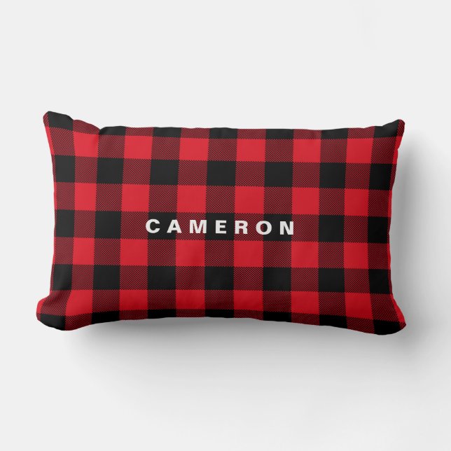 Coussin Rectangle Rustique Rouge Plaid Motif vacances personnalisées (Recto)