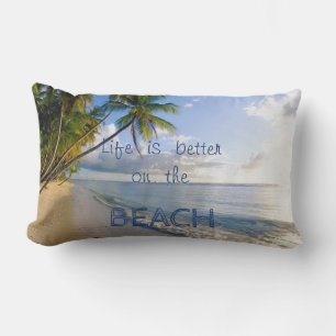 Coussin Rectangle Sable adorable, Mer, Ciel, Plage, Palm