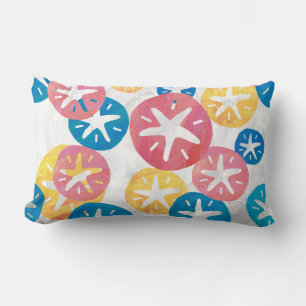 Coussin Rectangle Sable Dollar Jaune Rouge Bleu Motif