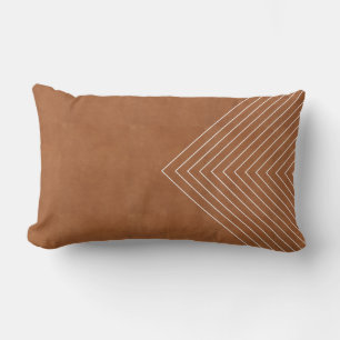 Coussin Rectangle Saddle Tan et Carrés blancs