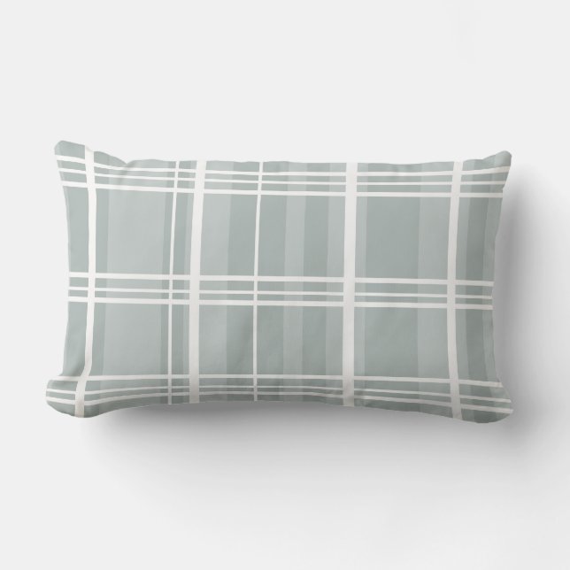 Coussin Rectangle Sage doux et tons Turquoises Duvet (Recto)