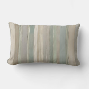Coussin Rectangle Sage Green Dusty Blue Taupe Grey Farmhouse Stripe