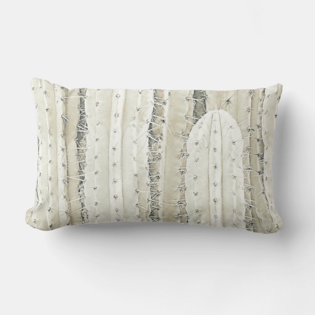Coussin Rectangle Saguaro Cactus Photo Art Neutre Couleurs Cool (Recto)