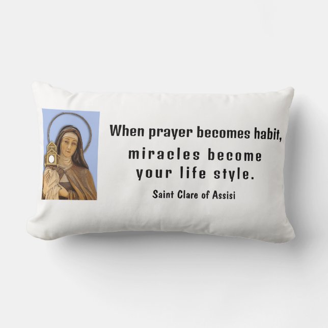Coussin Rectangle Saint Clare d'Assise (Recto)