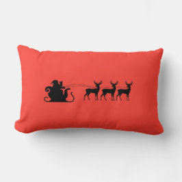 Coussin Rectangle Santa sleigh reindeer