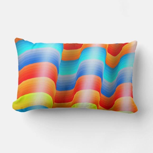 Coussin Rectangle Sarape arc-en-ciel coloré (Recto)