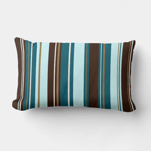 Coussin Rectangle Sarcelles d'hiver verticales crème et or de brun (Recto)