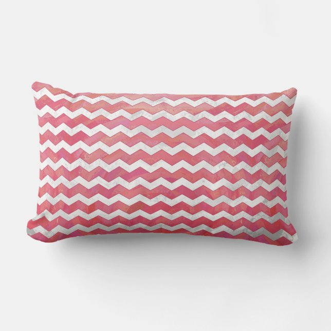 Coussin Rectangle Saumon Swirl Chevron Motif (Recto)
