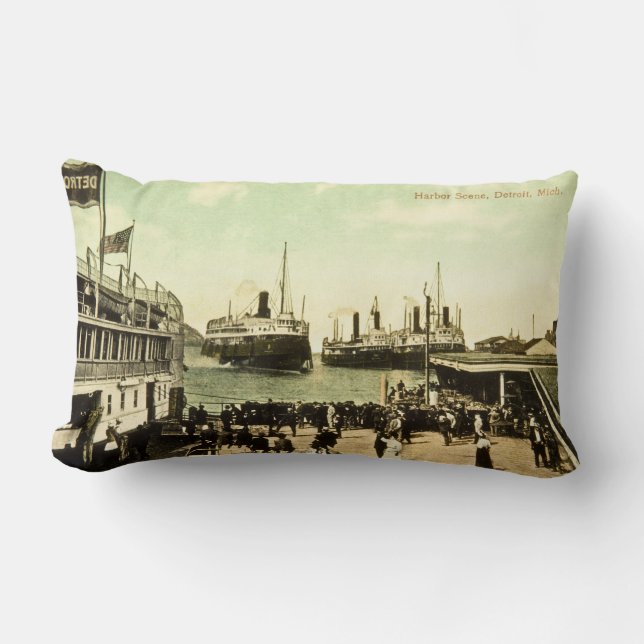 Coussin Rectangle Scène antique Detroit Michigan de port de Great (Recto)