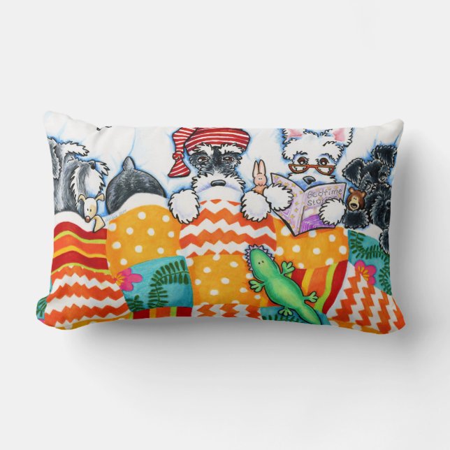 Coussin Rectangle Schnauzers Et Snoozes (Recto)