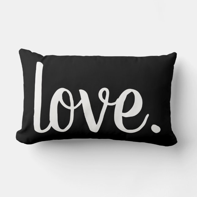 Coussin Rectangle script chic LOVE. | (Recto)