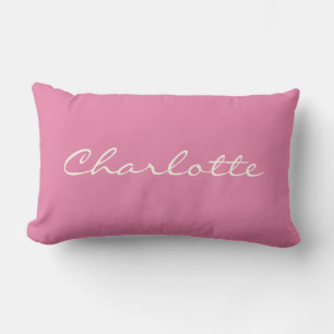 Coussin Rectangle Script moderne minimaliste en rose Personnalisé