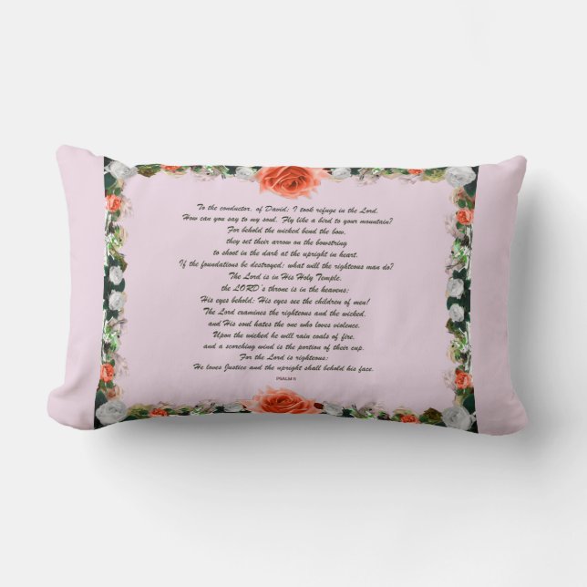 Coussin Rectangle Scripture, Psaume 11, Botanic (Recto)