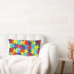 Coussin Rectangle Sensibilisation sur l'autisme-Puzzle par Shirley T