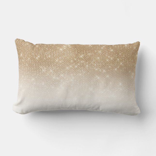 Coussin Rectangle Séquin de Parties scintillant or glamour Ombre Gra (Recto)
