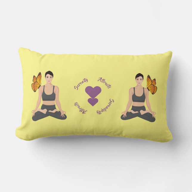 Coussin Rectangle Sérénité Attire Serendipity Yoga Butterfly Love (Recto)