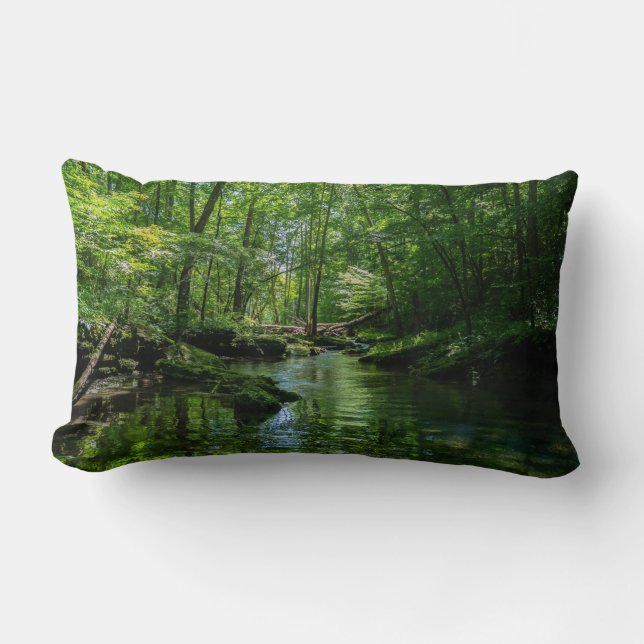 Coussin Rectangle Sérénité dans la forêt  (Recto)