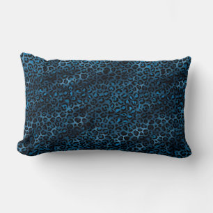 Coussin Rectangle Série Léopard Bleu et Or Design 3