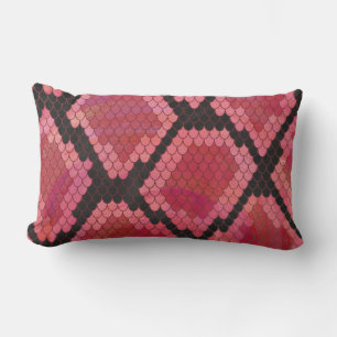 Coussin Rectangle Serpent noir et rouge