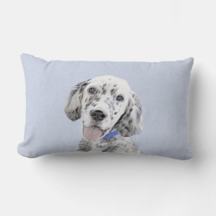 Coussin Rectangle Setter anglais Blue Belton Peinture Art Chien