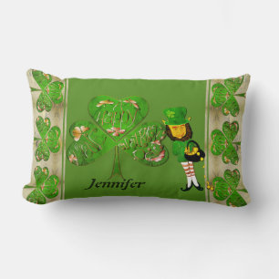 Coussin Rectangle Shamrock Leprechaun St. Patrick