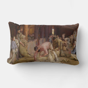 Coussin Rectangle Shear the Rams (Australian Art) (Tom Roberts)