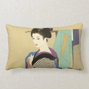 Coussin Rectangle Shimura Tatsumi Deux sujets de femmes japonaises