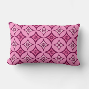 Coussin Rectangle Shippo avec Motif Fleur, Rose et Bourgogne