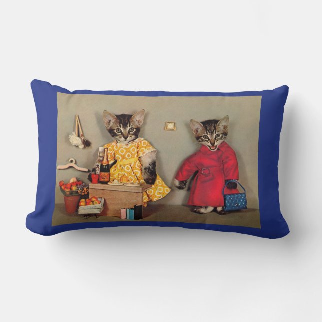 Coussin Rectangle shopping tabby kitten et caisson tabby kitten (Recto)