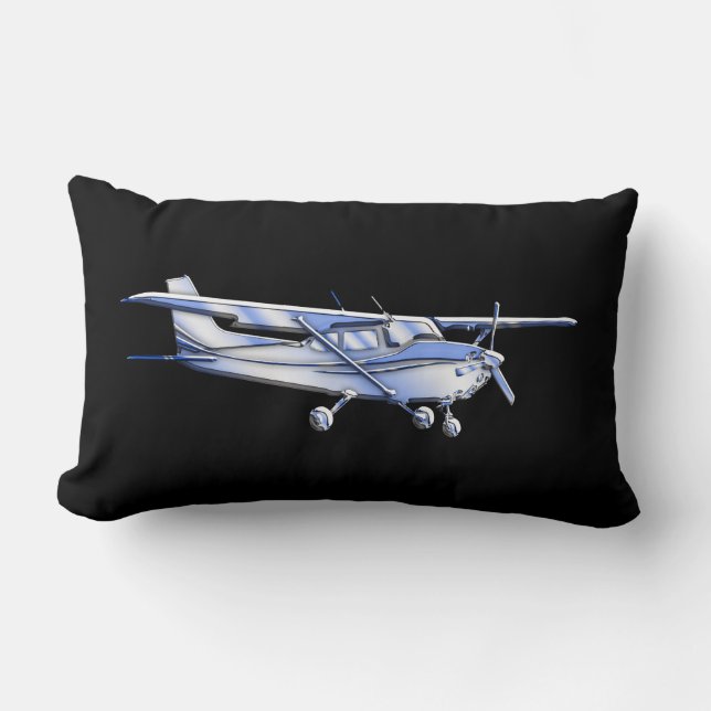 Coussin Rectangle Silhouette de Cessna classique de l'aéronef volant (Recto)