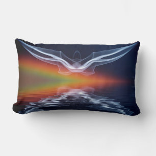 Coussin Rectangle Silhouette de chauve-souris abstraite